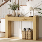 Lulive Arc Entryway Table, 47 Inch Curved Console Table for Hallway | Rounded edges and fluted texture soften narrow spaces; 11.8"D profile fits entryway, hallway, living room or behind sofa.