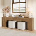 Epecoya Extra Long Console Tables for Entryway, 94.5 Inch Wooden Couch Table Behind Sofa Modern, Large Farmhouse Hallway Table for Living Room, Entrance, Entry Way, Natural Oak Brown