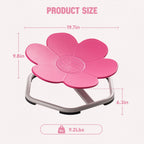 ROBUD Kids Sensory Swivel Chair, Kids Swivel Chair with Non-Slip Design, Training Body Coordination, Flower Shape Wobble Chair, No Assembly, Pink