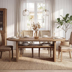 63" Oval Dining Table for 6, Farmhouse Solid Wood Kitchen Table with Storage for Dining Room, Living Room, Natural Wood