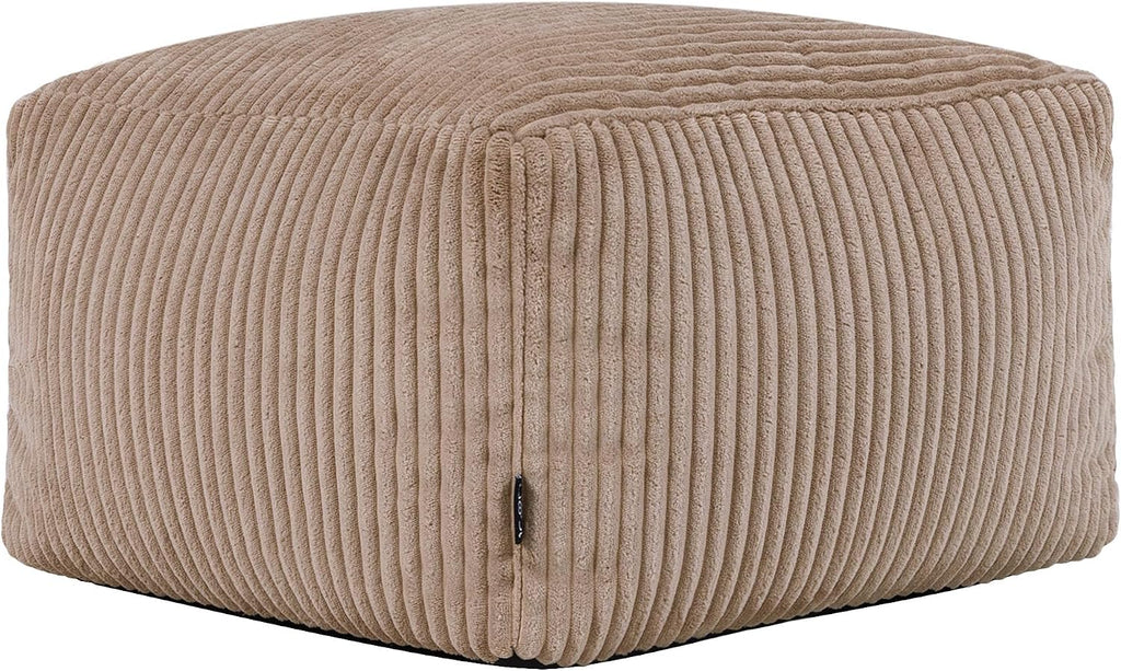 icon Amara Small Cord Bean Bag Footstool with Filling Included, Brown