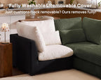 115" Oversized Corduroy Couch Modular Sectional Sofa, Washable Cloud Couch Sectional with 2 Ottoman, 5 Seater Sectional Couches for Living Room, Fully Cover Removable, U Shaped, Corduroy, Green