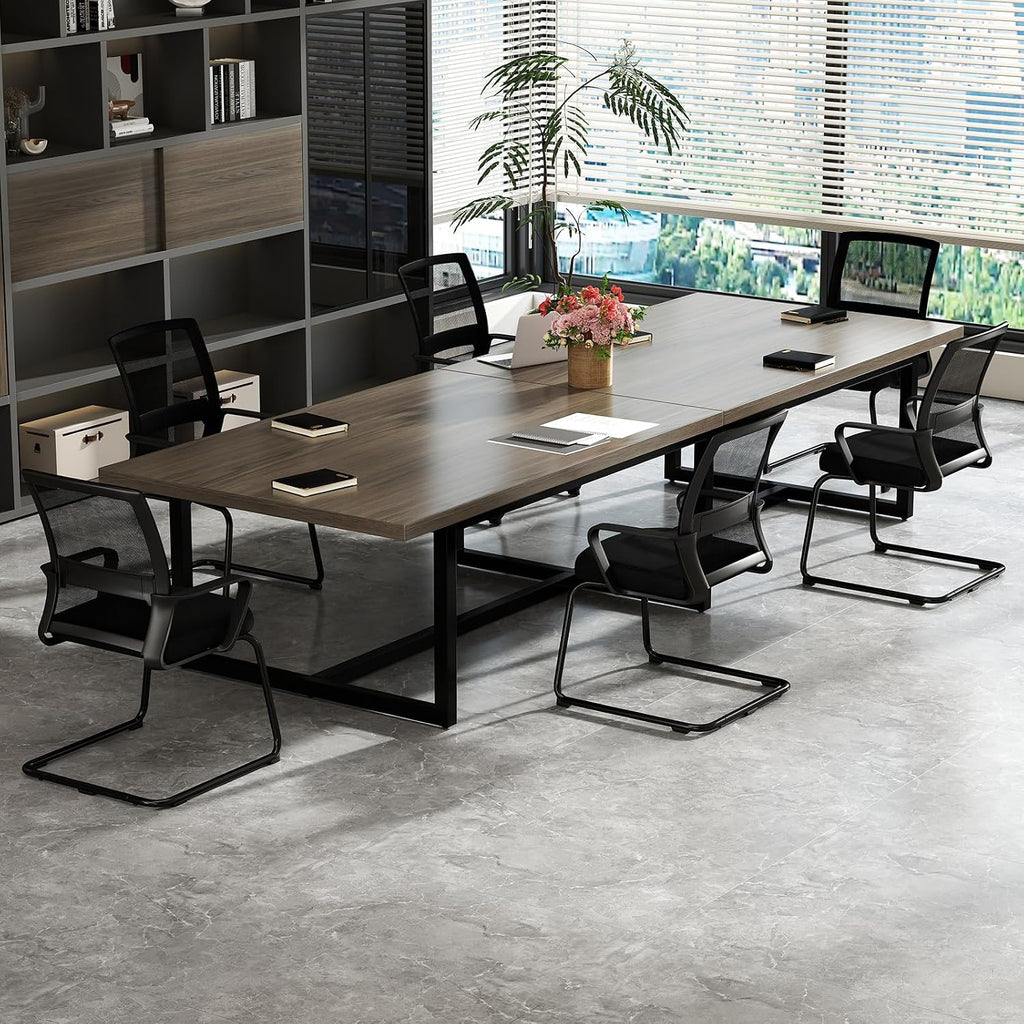 Tangkula Office Guest Chair Set of 12, Reception Chairs Conference Room Chairs with Adjustable Lumbar Support & Sled Base, Modern Mid Back Mesh Desk Chair no Wheels