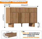 47" Wide Sideboard Buffet Cabinet with Storage, Modern Buffet with 3 Drawers and 3 Doors, Storage Cabinet with 2 Reinforced Legs for Kitchen, Living Room, Natural Oak