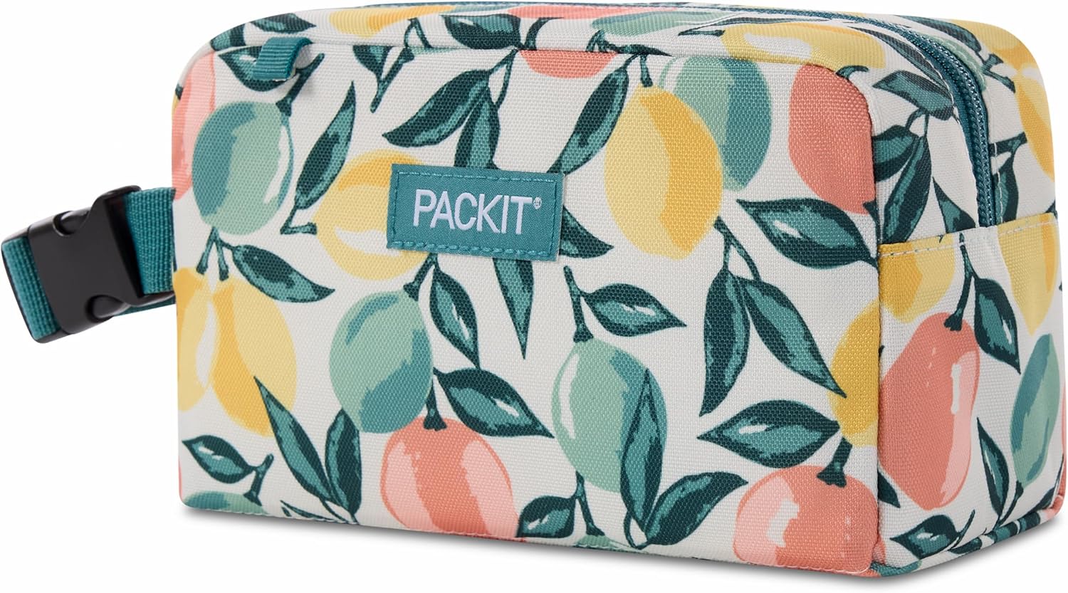 PackIt Freezable Small Insulated Snack Box, Citrus Orchard, with EcoFreeze Technology (Built-in Ice Pack), Mini Cooler or Small Lunch Bag, For Fresh Snacks On the Go, for Work, Gym, or Travel