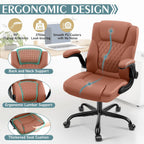 Leather Office Chair for Short People, Small PU Computer Desk Chair with Ergonomic Backrest, Adjustable Armrests, 360° Swivel Rolling Task Chair for Home Office and Gaming