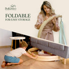 GiggleNest by BulGreco - Kids Foldable Hammock Swing for Toddler Fun, Nap, Play, Sleep. Wooden with Unique 2 Way Swinging Motion, Children 1.5+ to 6 years, up to 45" and 70lb. Rocker 100% Cotton Cloth