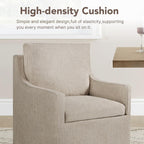 KISLOT Upholstered Dining Chairs Set of 4, Modern Dining Room Chairs with Casters & Washable Cover, Rolling Accent Chair with Hidden Storage for Kitchen, Farmhouse, Living Room, Linen, 4 Box