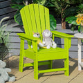 Giantex Adirondack Chair, Kids HDPE Patio Lawn Chair with Ergonomic Backrest for Deck, Porch, Backyard, Poolside, Indoor, Weather Resistance Toddler Outdoor Chair (1, Green)