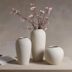 Kokrose Rustic Ceramic Vase, 14.9" Cream-White Vintage Clay Tall Floor Ceramic Terracotta Vase for Table Centerpieces, Large Textured Farmhouse Decorative Vases for Home Decor