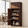 71 Inch Tall Kitchen Pantry Cabinet, Freestanding Storage Cabinet with Doors and Adjustable Shelves, E1-Grade Wood for Kitchen Pantry Storage, Walnut
