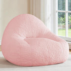 4FT Large Bean Bag Chair for Adults - Big Boneless Floor Chair with Foam Filling, Oversized Bean Bag Sofa for Reading and Gaming in Bedroom, Living Room, Dorm, Pink
