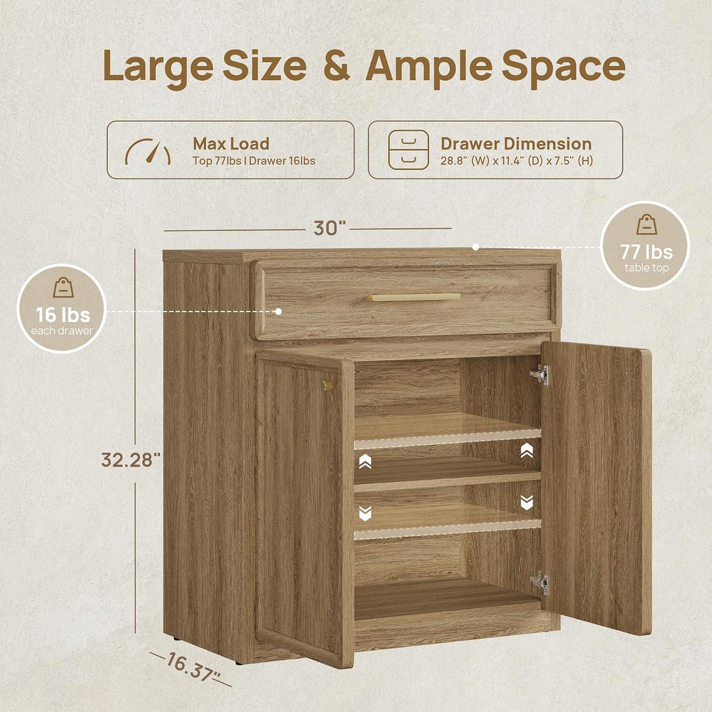 SICOTAS Buffet Cabinet with Storage Tall Modern Accent Storage Cabinet with Doors and Shelves 60 inch Wide Wooden Sideboard Credenza Buffets Console Table Coffee Bar for Kitchen Dining Living Room