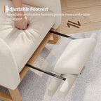 Modern Rocking Chair for Living Room, Comfortable Recliner Rocker with Side Pocket, Soft Linen Upholstered Glider Chair for Bedroom, Nursery, Lounge-Beige