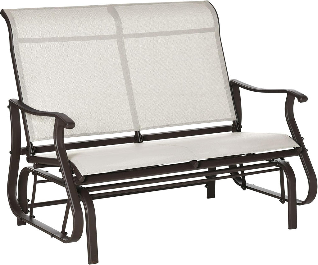 Outdoor Double-Seat Glider Bench for Patio and Balcony