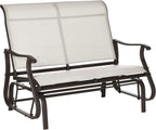 Outdoor Double-Seat Glider Bench for Patio and Balcony