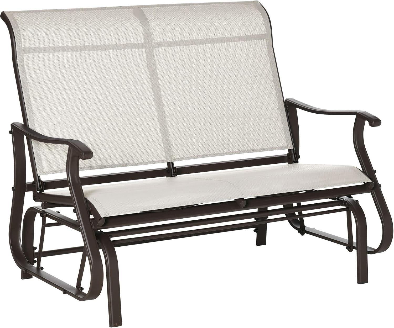 Outdoor Double-Seat Glider Bench for Patio and Balcony