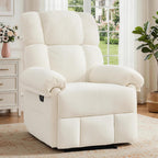 Korser Recliner Chair, Living Room Chairs for Adults, Thick Upholstered Manual Recliner with Side Pockets, Small Recliner for Small Spaces, Lounge Chair for Nursery Bedroom Apartment RV, Chenille