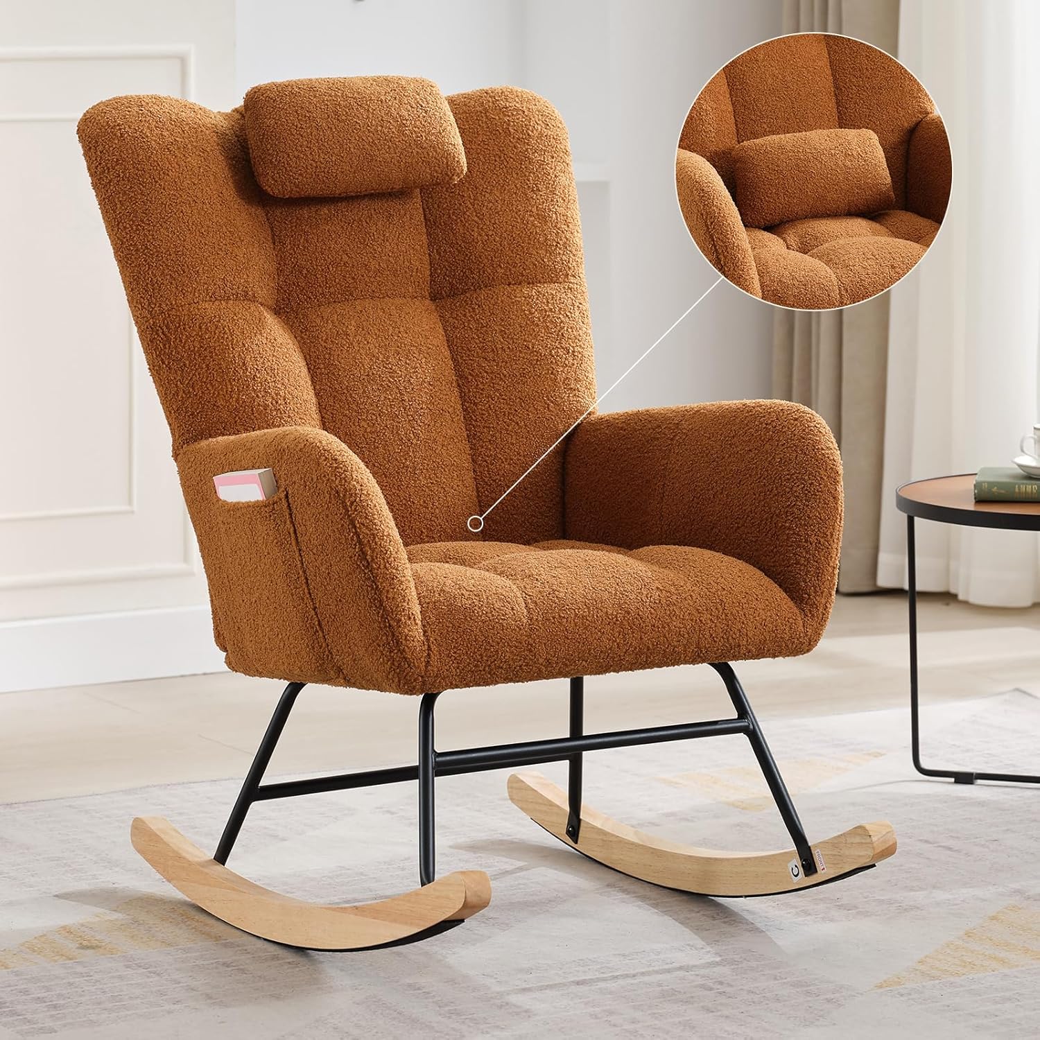 Garvee Teddy Fleece Nursery Rocking Chair