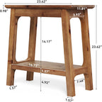 LITTLE TREE Narrow Side Table, Solid Wood Slim End Table for Small Spaces, 23.6" Sofa Side Tables, Skinny Bedside Tables Nightstand for Bedroom, Natural Wood (1 Piece)