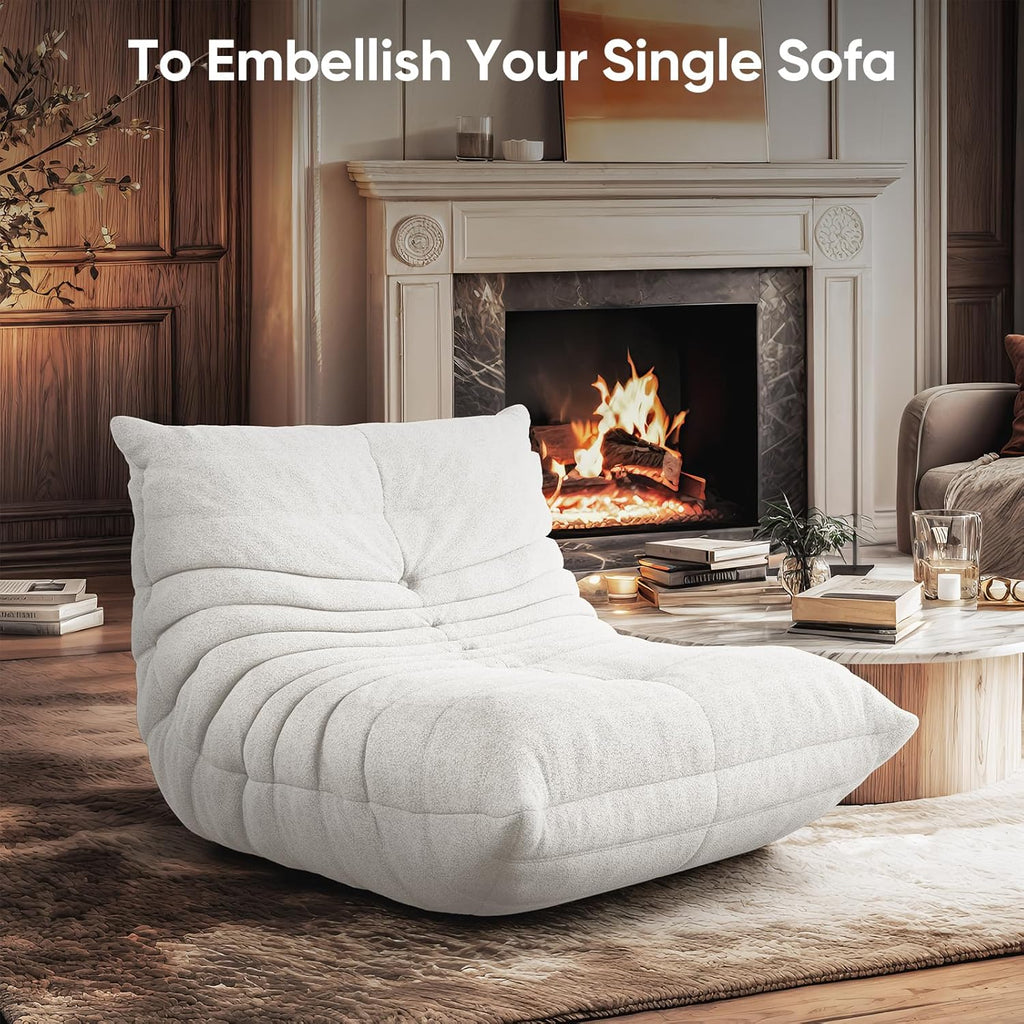 Bean Bag Chair for Adults, Fireside Togo Chair, BeanBag Chairs for Teens with High-Resilience Memory Foam, Non-Slip Base Compression Floor Lounge Sofa for Living Room, Bedroom