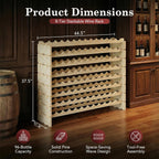 F2C Wood 96-Bottle Stackable Modular Wine Rack Wood Wine Cabinet Free Standing Wine Storage Organizer Display Shelf Wine Bottle Holder Kitchen Decor Classic Style, Wobble Free (96 Bottles)