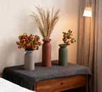 Modern Ceramic Vase Set of 3 Small Flower Vases Boho Farmhouse Style Decorative Vases for Pampas Grass & Dried Flowers Colorful