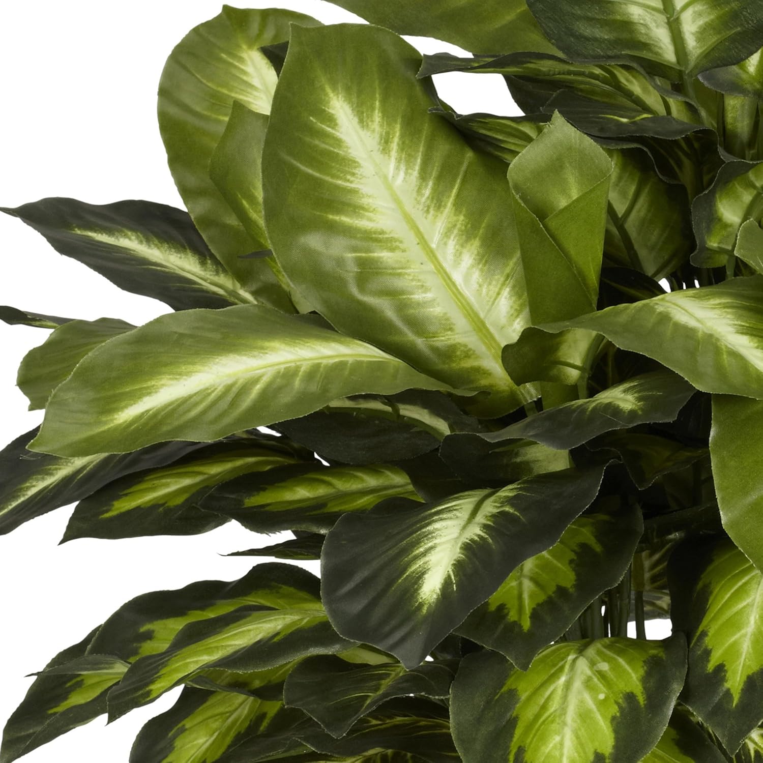 Nearly Natural 24in Artificial Dieffenbachia Silk Plant with Modern Hexagon Planter, Maintenance-Free Indoor Faux Greenery for Room Decor