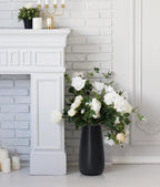 D'vine Dev 12 Inch Ebony Black Elegant Oval Ceramic Vase for Flowers, Home Décor Vase with Design Box, VS-LD-C-5
