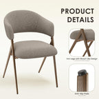 COLAMY Dining Chairs Set of 2, Modern Fabric Upholstered Dining Room Kitchen Side Chairs with Iron Legs, Open Back and Padded Seat, for Living Room/Restaurant/Cafe, Taupe