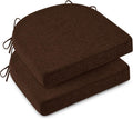 Non-Slip Kitchen Chair Cushions Set of 2 Comfy Chair Pads with Ties High-Resilience Foam Indoor Kitchen Seat Cushions for Dining Room with Machine Washable Cover 17.5 x 17.5 x 2 inch Coffee