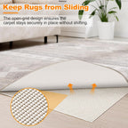 Songrey Non-Slip Rug Pad 5x7 FT, Extra Thick Carpet Pads for Hard Surfaces, Prevents Sliding and Secures Rugs, Provides Floor Protection with Comfort Cushioning