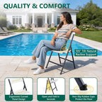 White Folding Chairs 4 Pack, Outdoor Portable Plastic Foldable Chairs with Metal Frame, 300lbs Capacity Heavy Duty Folding Chairs for Patio, Picnic, Kitchen, Dining, Party