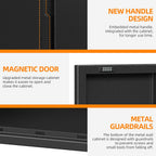 Garage Wall Cabinet, Metal Wall Cabinet with 2 Doors | 26'' Black Wall Mounted Floating Tool Cabinets for Home Office, Warehouse, Kitchen, Bathroom, Utility Room