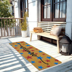 Long Doormat 48x 16 inch Front Door Mat 4th of July Doormat Patriotic Door Mat Red Blue Star Welcome Mat for 250th Anniversary Independence Day Front Door Porch Entrance Decor