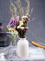 Ceramic White Small Vase, Dry Flower Vases Minimalism Style for Modern Table Shelf Home Decor, Fit for Fireplace Bedroom Kitchen Living Room Centerpieces Office Desk Gift (White, Small)