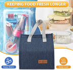 VZZNN 12 Pack Lunch Bags Bulk,Insulated Reusable Lunch Bags with Aluminum for Women Men,Leakproof Tote Large Lunch Box for Office,Work,Beach or Travel(Blue)