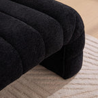 Sophisticated 69.7” Wide Black Upholstered Armless Bed Bench, Modern Channel Tufted Couch Daybed Chaise, Chic Ottoman Foot Stool for Living Room & Bedroom!