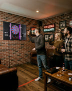 Electronic Dart Board, Electric Dartboard for Adults [12*Bronze Soft Tip Darts] 8-Color LED for 8 Players-Rustic Dart Board Cabinet for Home & Bar