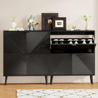 oakvivo Shoe Cabinet Storage, Farmhouse Freestanding Organizer with 2 Flip Drawers and 4 Wooden feet, Narrow Shoe Rack Cabinet for Entryway, Foyer, Hallway, Black