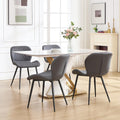 Dining Chairs Set of 4, Comfy Modern Dining Chairs with Thick Cushions, Upholstered Fabric Kitchen Side Chairs with Adjustable Metal Legs for Dining Room (Dark Grey)