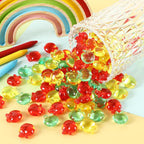 60pcs Mini Apples, Fake Apples Artificials Red Yellow Green Fake Fruit Acrylic Decor Back to School Crafts Ornaments for Vase Filler Ice Rocks Party Supplies Home School Table Decor