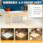 GDLF Light Table for Kids, 3-in-1 Kids Activity Table with Storage, LED Sensory, Building Brick & Art Station with Paper Roll Holder for Ages 3+