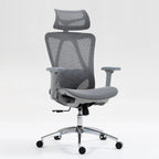 Ergonomic High Back Mesh Office Chair with Adjustable Lumbar Support and Headrest for Comfortable Workdays - Breathable, 3D Armrests, Reclining Seat - Ideal for Home and Office,Grey