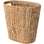 StorageWorks Wicker Waste Basket, Handwoven Water Hyacinth Trash Can with Built-in Handles, Wicker Garbage Can for Bedroom, Bathroom, 1 Pack