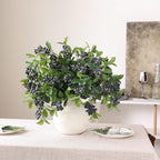 Juxdp 33" Artificial Blueberry Stems for Vase - 4 Pcs Lifelike Faux Blueberries Fruit Branch, Fake Flower Picks for DIY Bouquet, Table Centerpiece, Kitchen, Shower, Home Decoration (Blue)