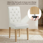 Yaheetech Dining Chairs Set of 4 Fabric Upholstered Dining Room Chairs with Button Tufted High Back and Solid Wood Legs for Kitchen/Living Room/Restaurant, Modern Style, Beige