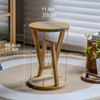 Side Table for Living Room, Solid Wood End Table for Home Decor, Indoor Sofa Table, Tensegrity Table,Tensegrity Structure Ornaments Home Décor (Wood)(Brown)