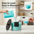 6 Pack Laundry Pods Containers & Dryer Sheet Holder & Laundry Detergent Dispenser, Laundry Room Organization and Storage Jars with Lids, Labels and Scoops for Scent Booster, Powder, Pods