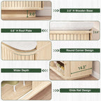 Hall Tree with Bench and Shoe Storage, Entryway Bench with Sliding Door Cabinet, Removable Padded, Metal Wall Hooks and Adjustable Storage Compartments, for Entry, Hallway, Living Room, Oak